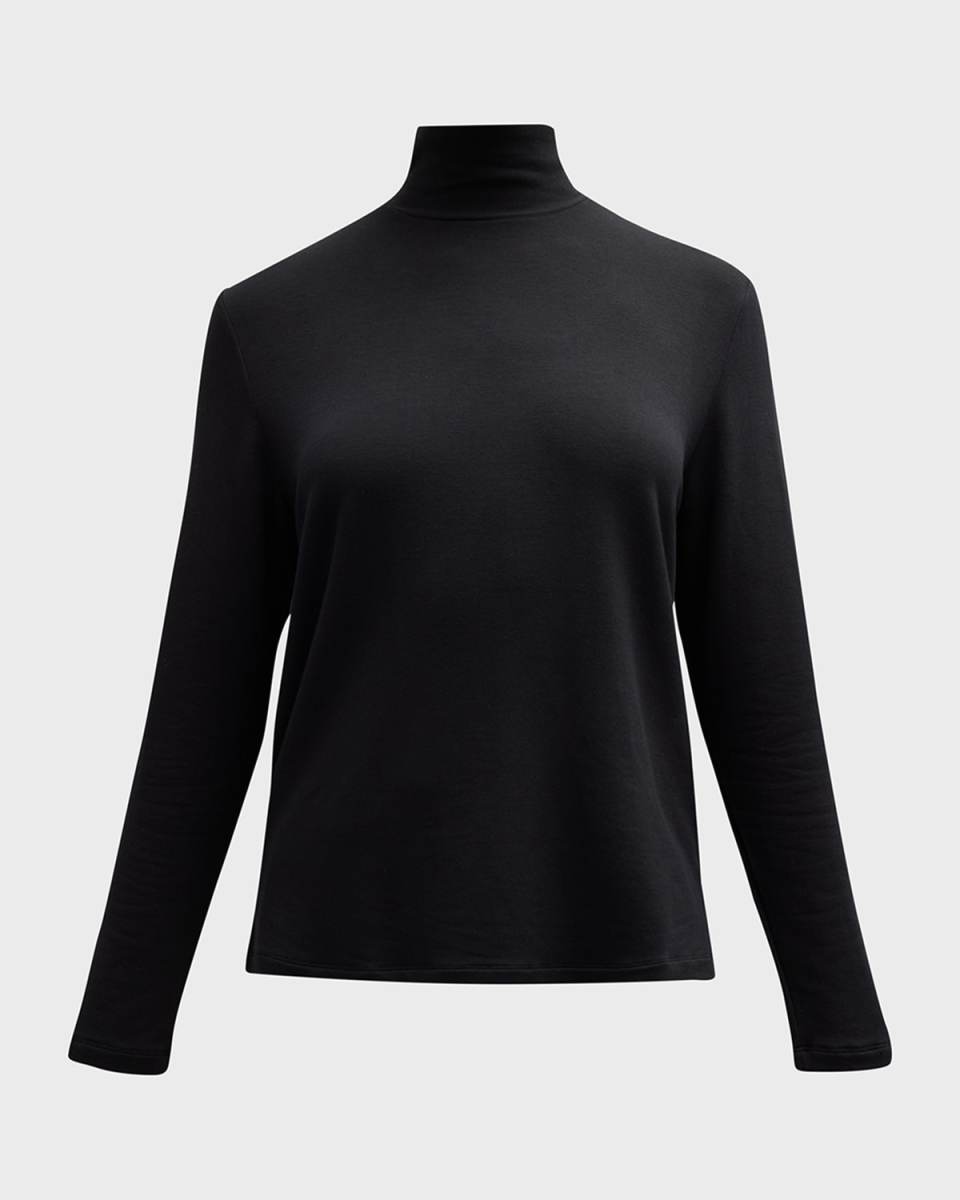 French Terry Turtleneck Top